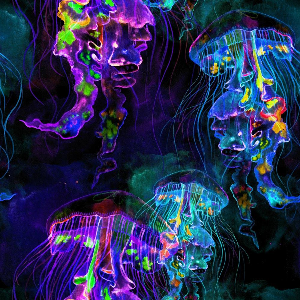 Magic jellyfish. Animal design peel