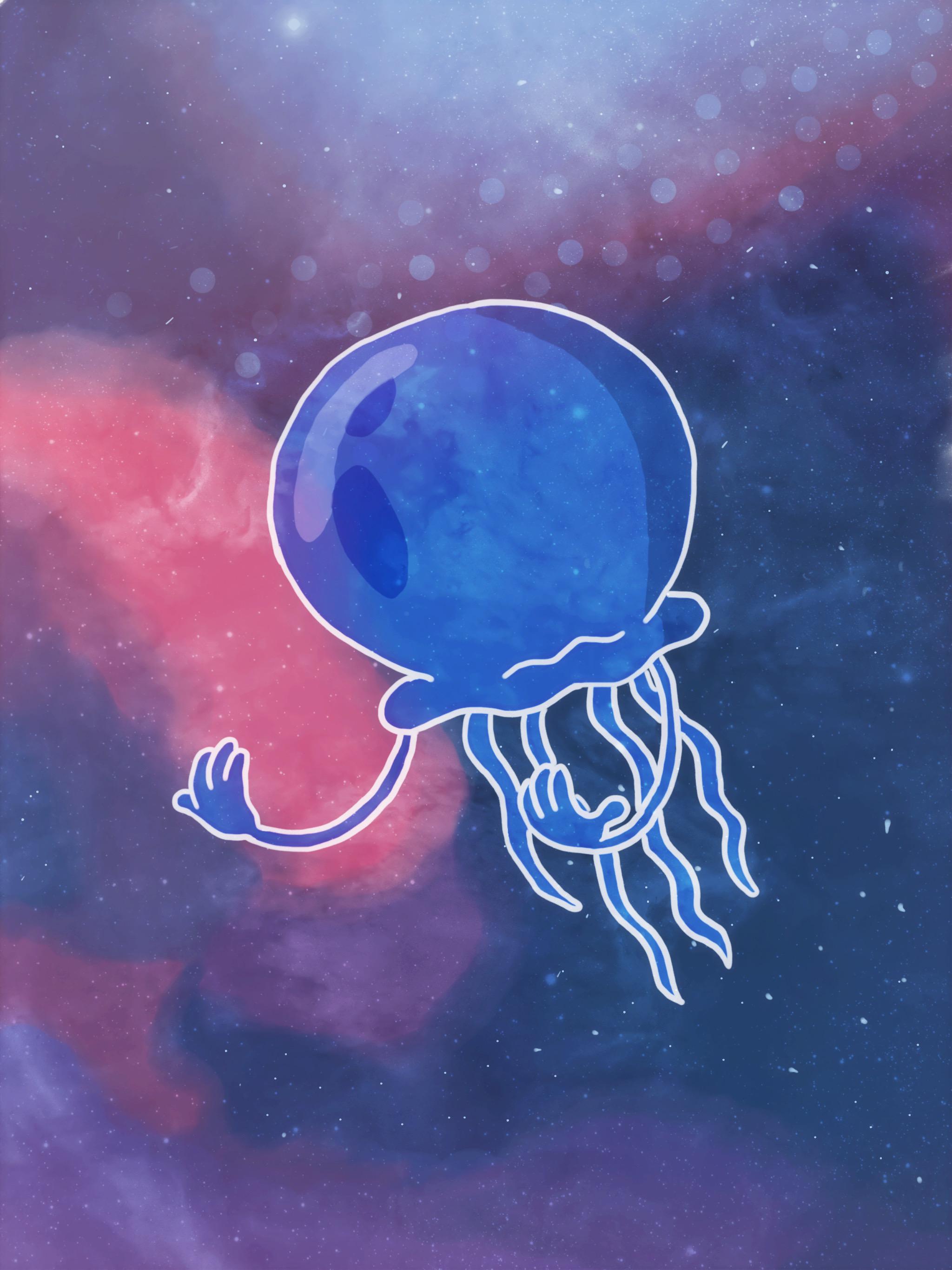 I was bored, so I made a blue jellyfish