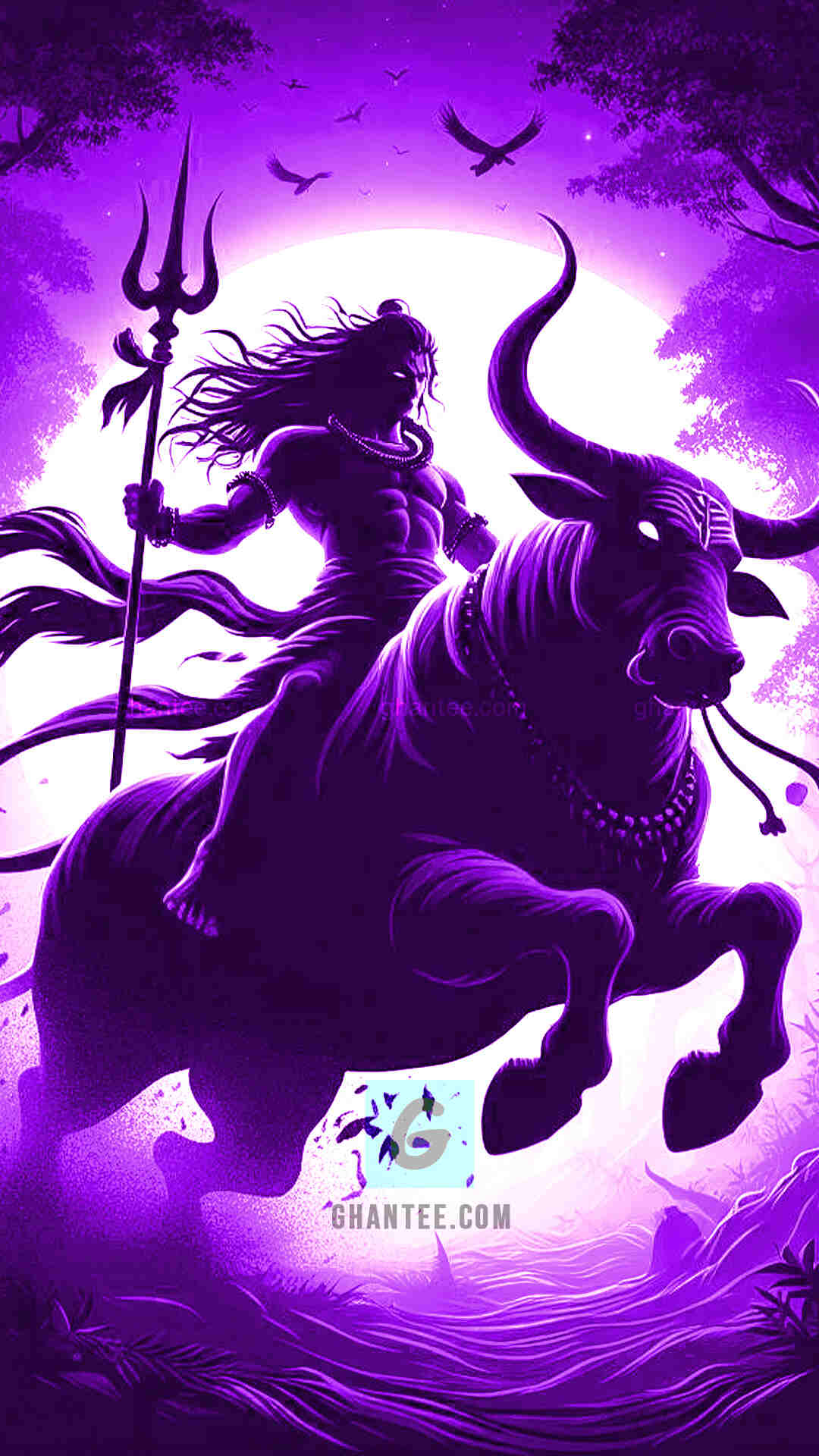 lord shiva silhouette HD phone