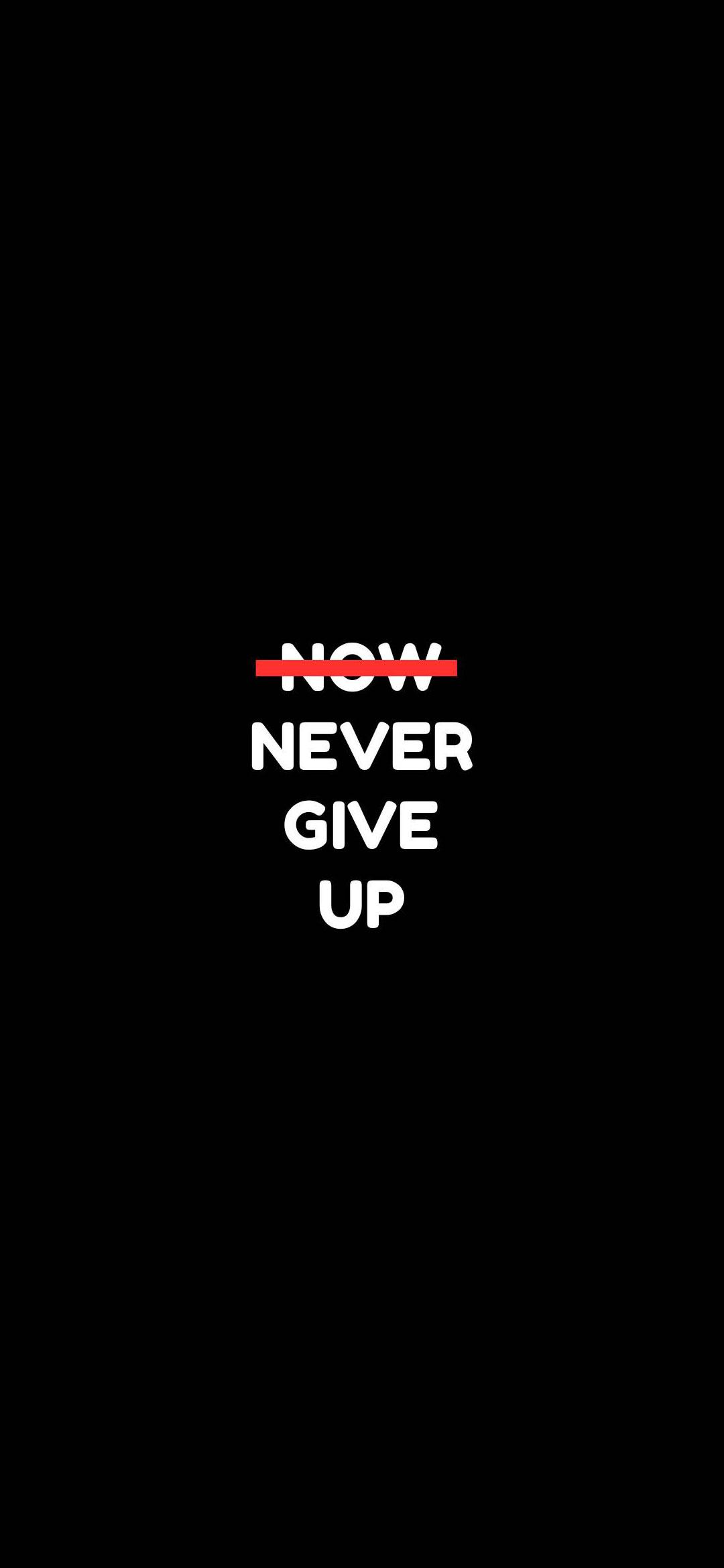 Never give up logo Wallpaper Download