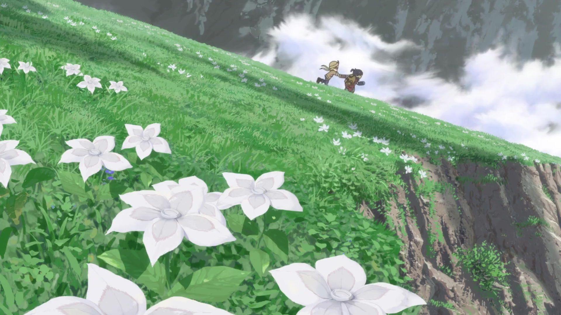 Made in Abyss, anime, field, flowers