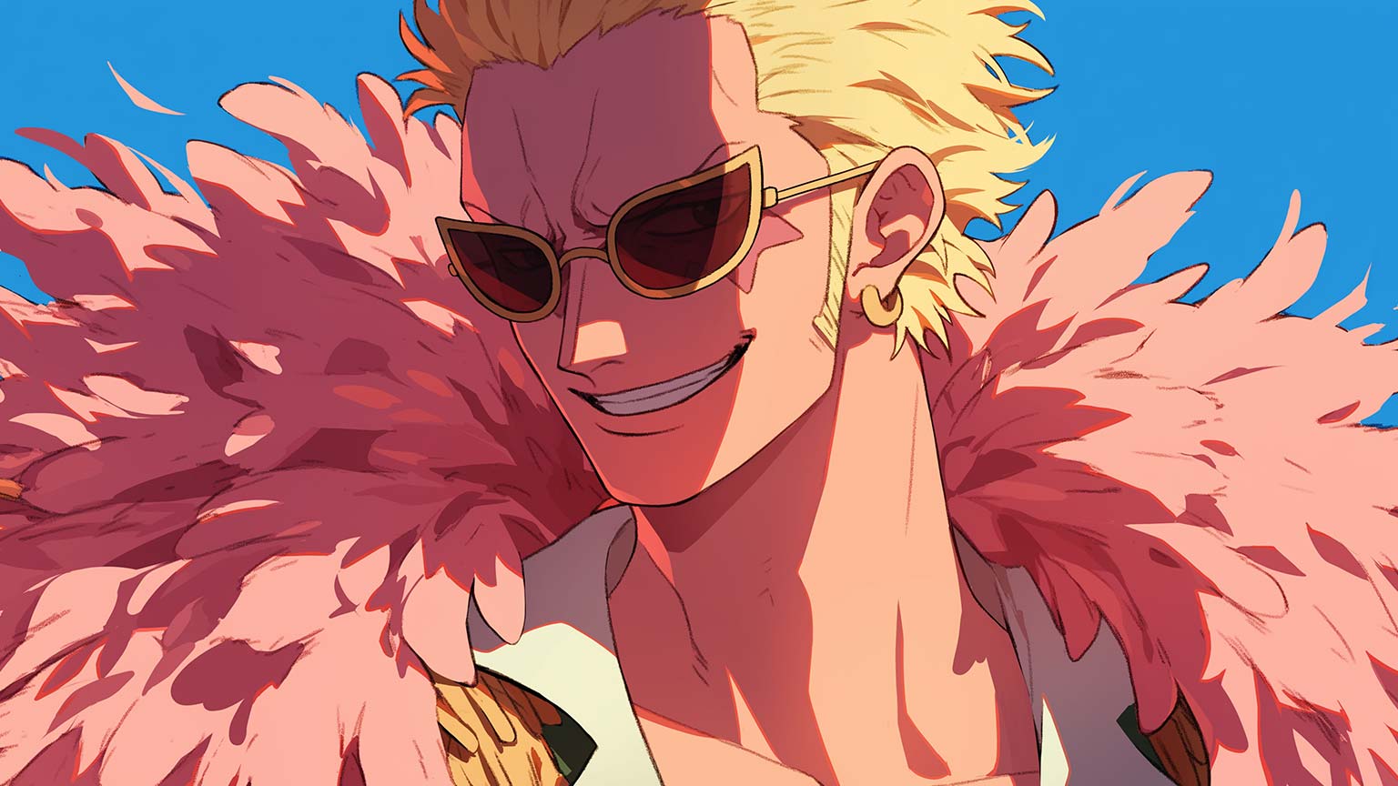 Doflamingo Pink Coat Desktop Wallpaper