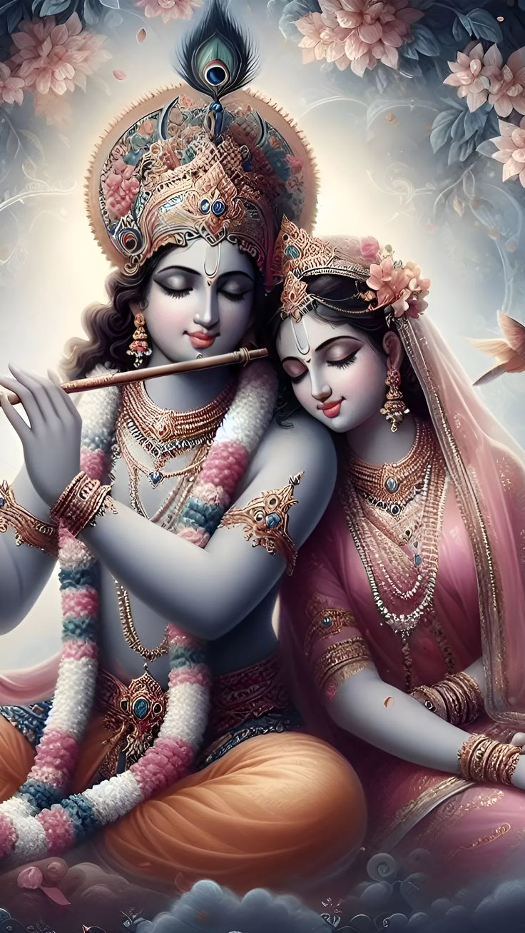 Krishna Radha Phone Wallpaper