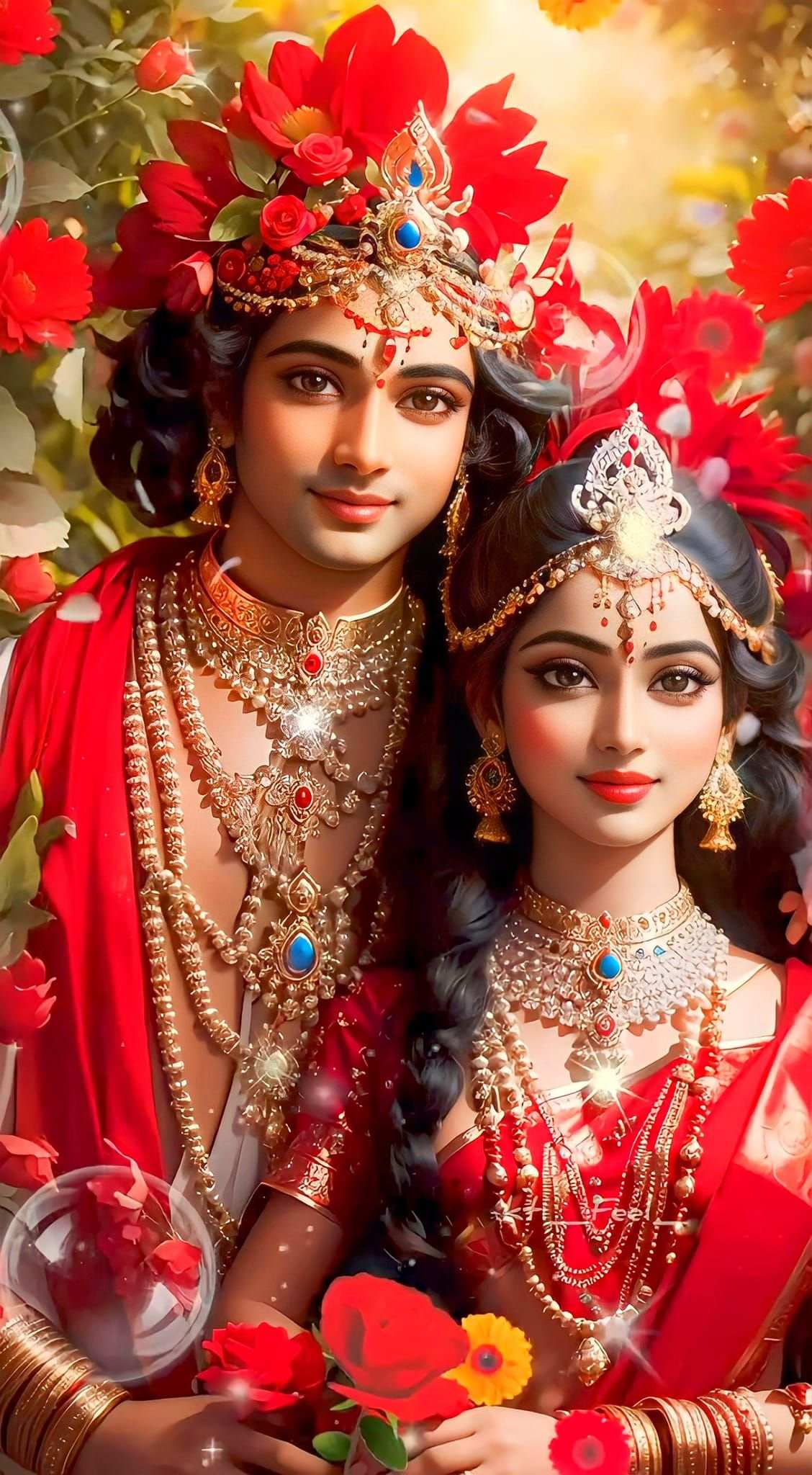 Love Romantic Radha Krishna Wallpaper