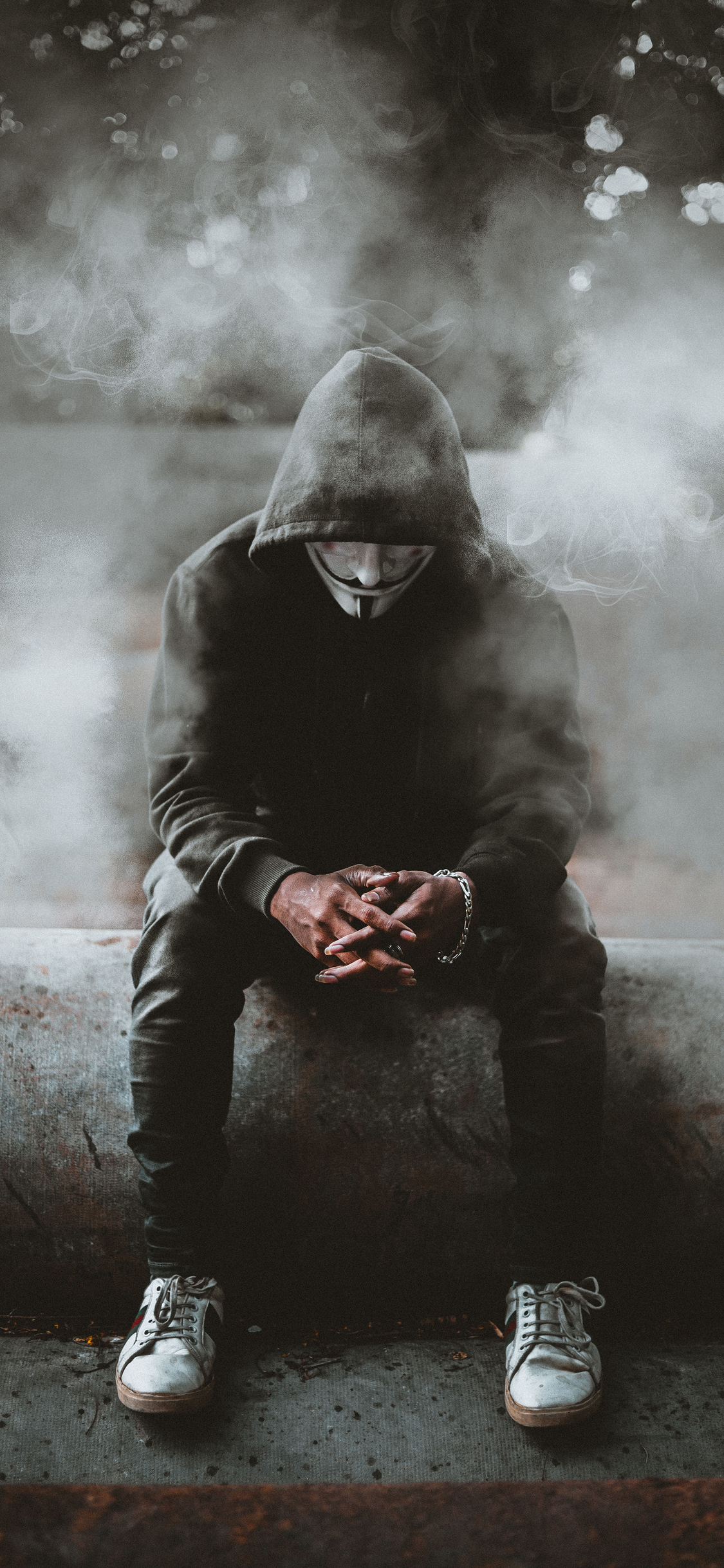 Man Black Hoodie Anonymus 4k