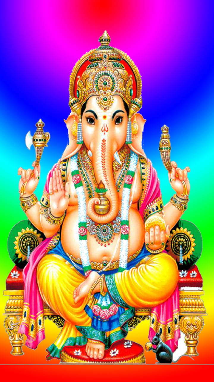 Ganesh iPhone Rainbow Wallpaper