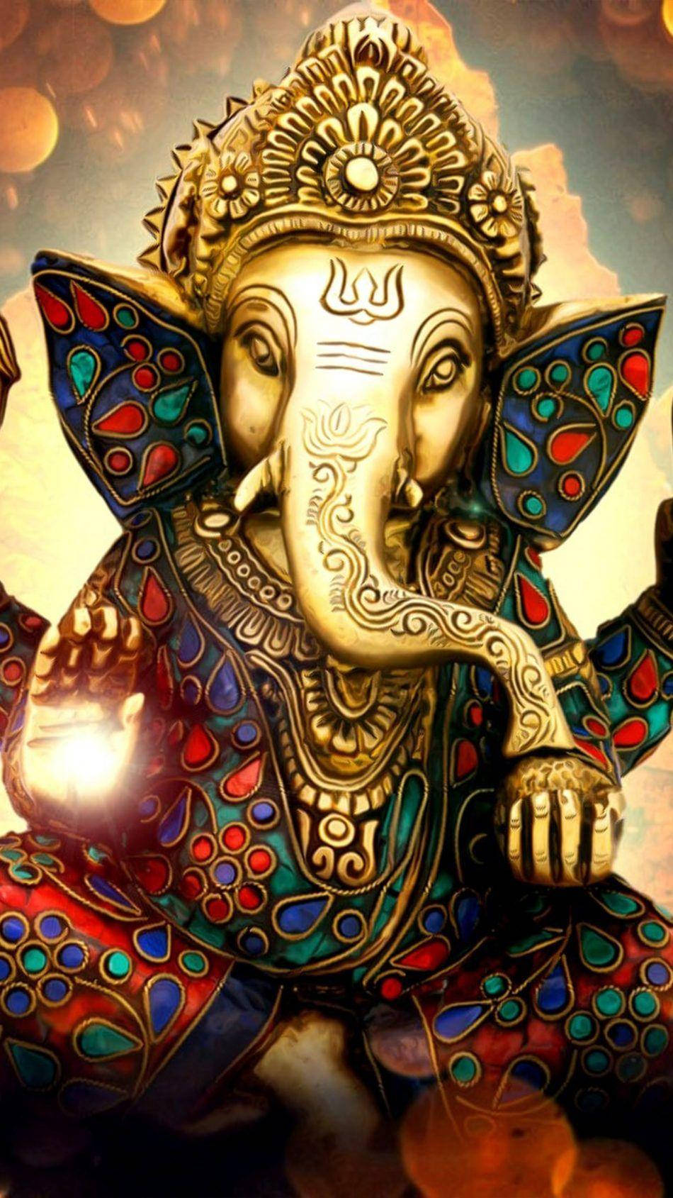 Download Divine Gold Ganesha Figure