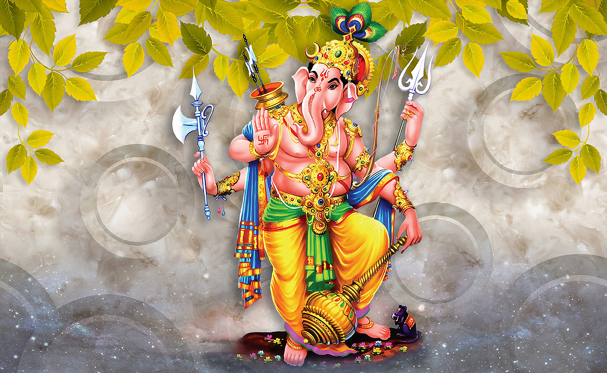 Ganesha Wallpaper for Wall, Divine Ganesha