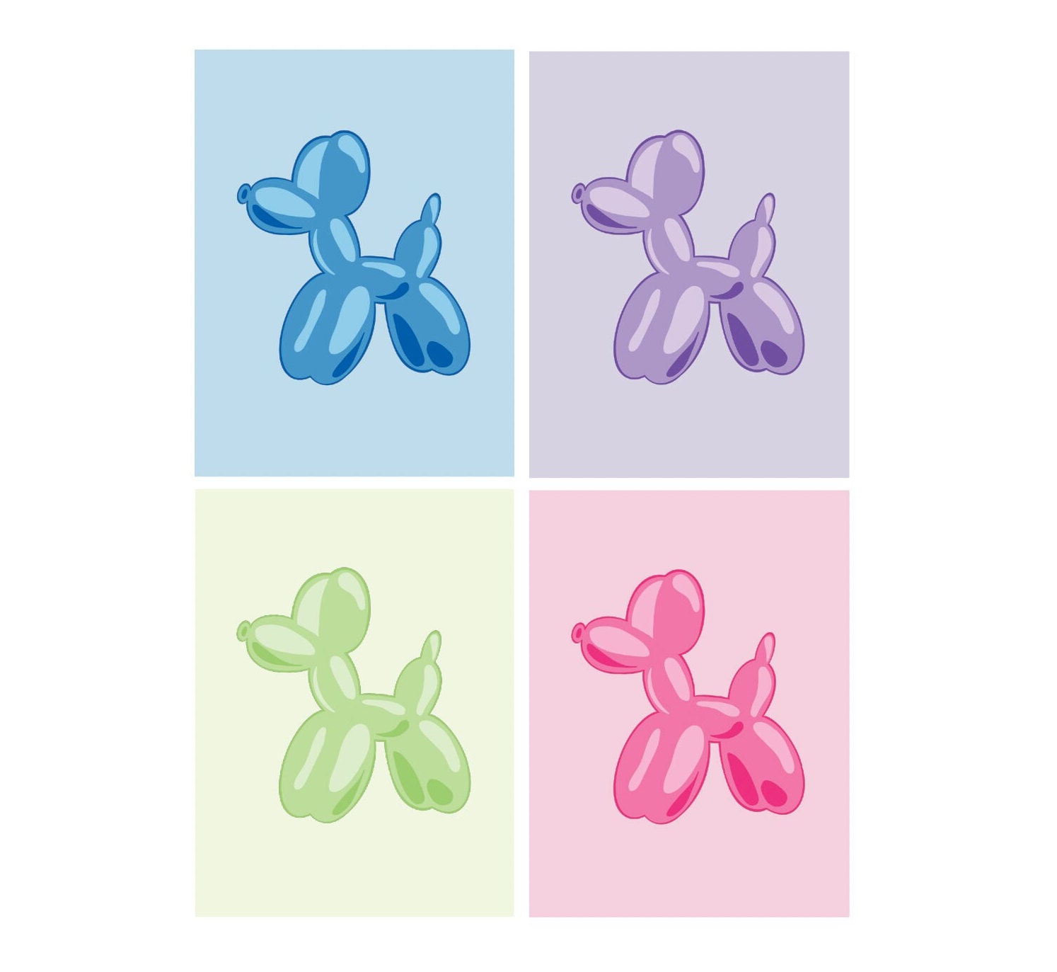 Preppy Balloon Dog Print Pack Preppy