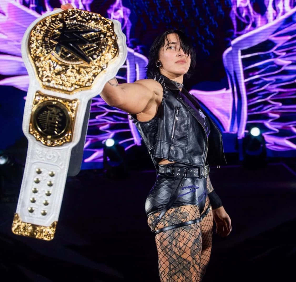 Download Rhea Ripley Champion Belt Pose