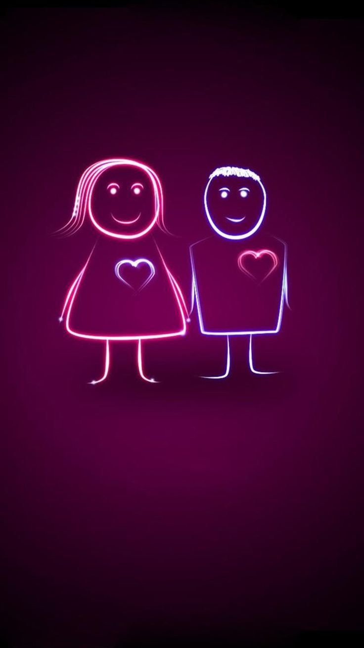 Heartbeat Lover Couple iPhone 8 Wallpaper