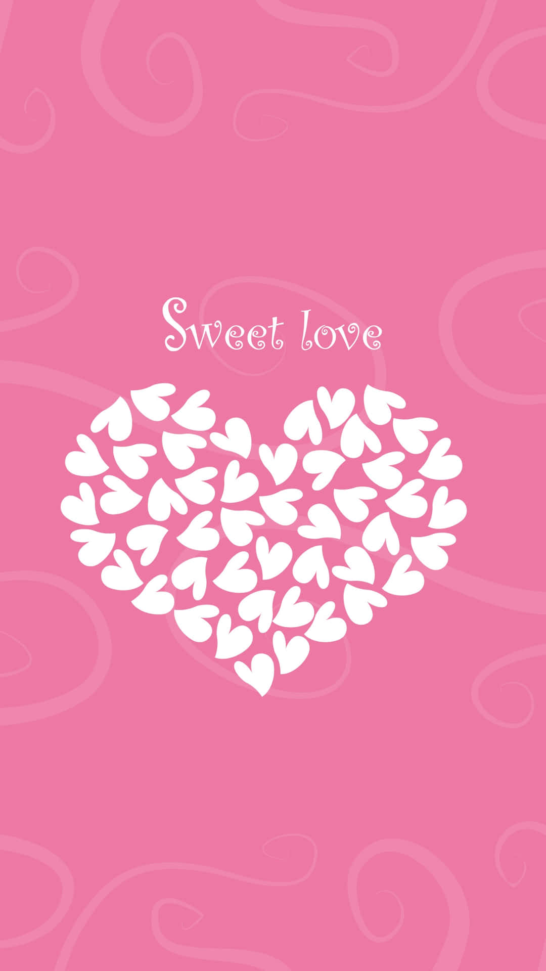 Sweet Love Pink Heart iPhone Wallpaper