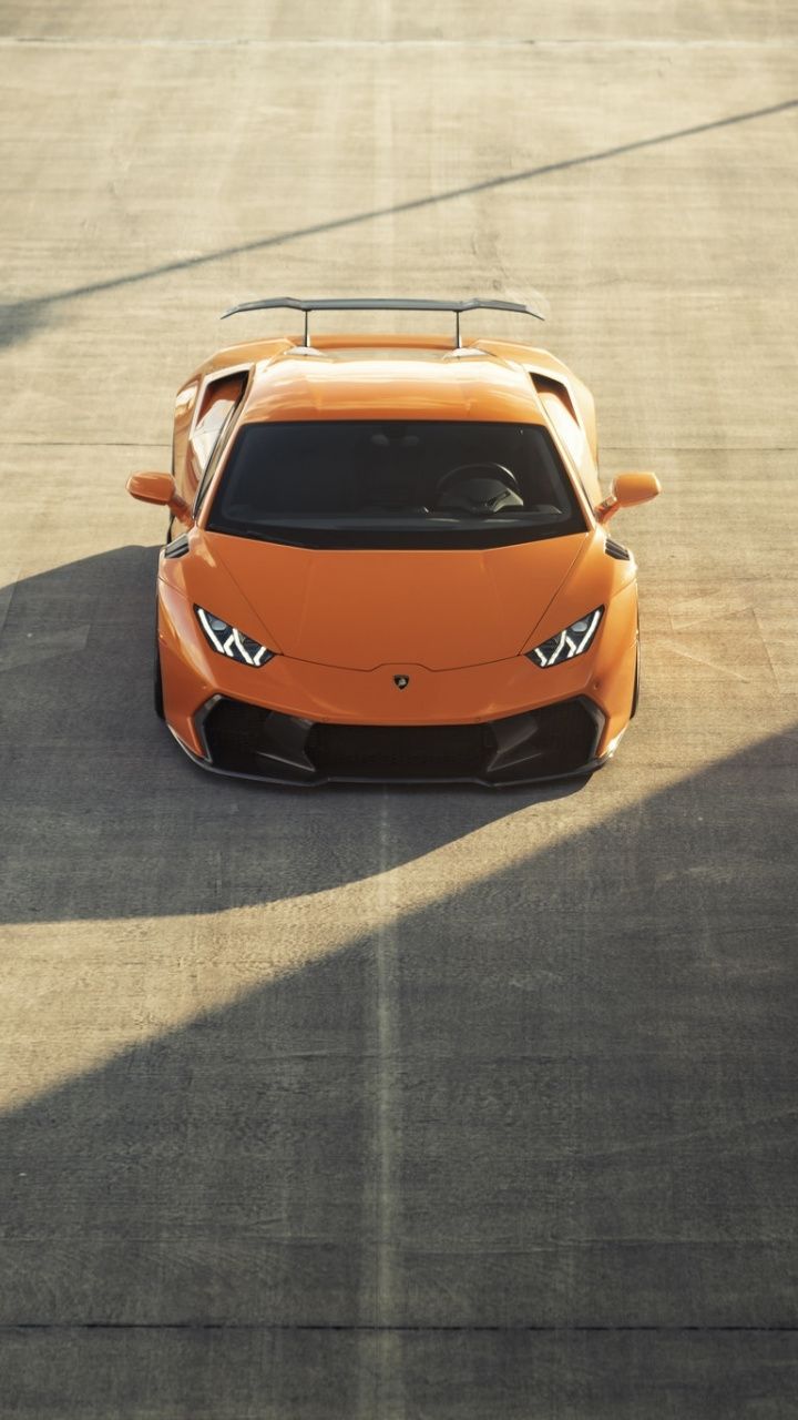 Sports car, orange, Lamborghini Huracan