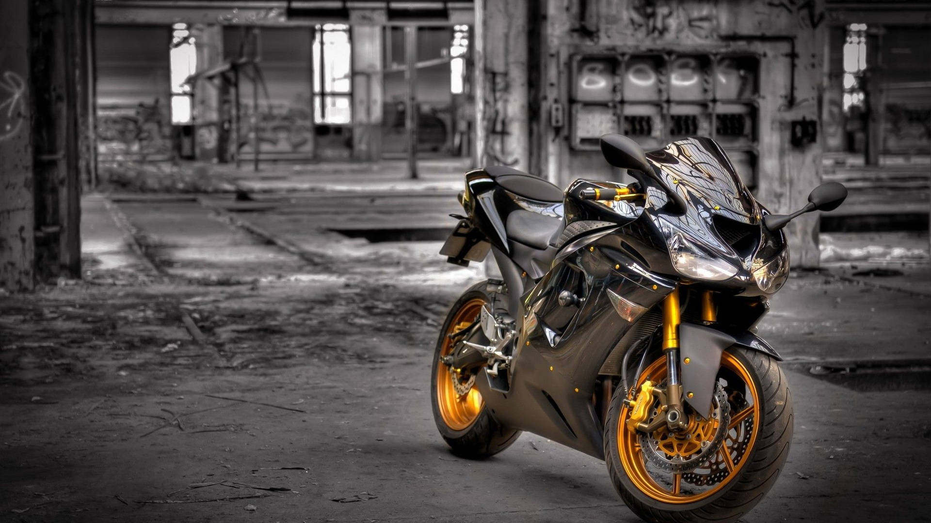 Download Black And Gold Kawasaki H2r