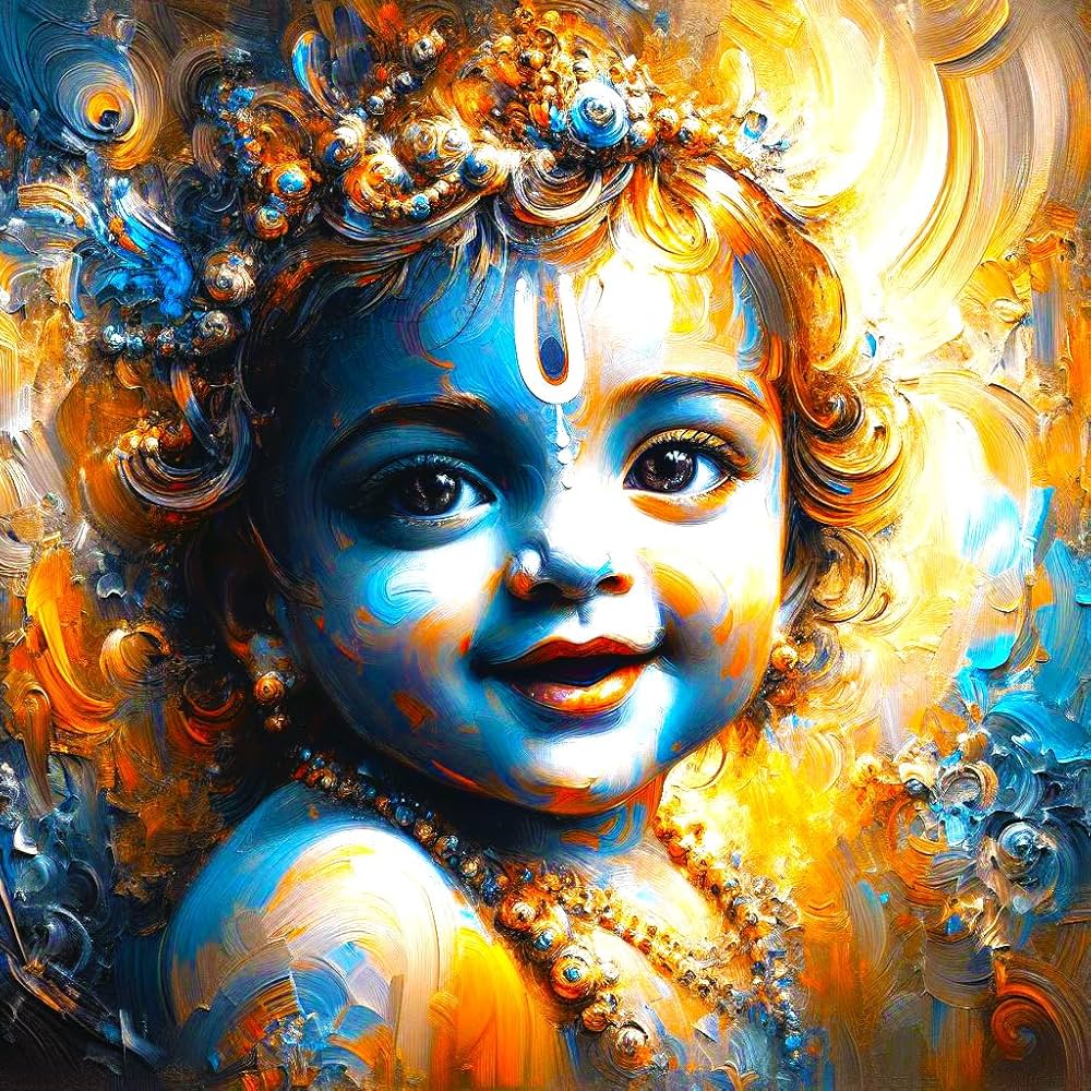 Cute Baby Krishna Poster Hindu God