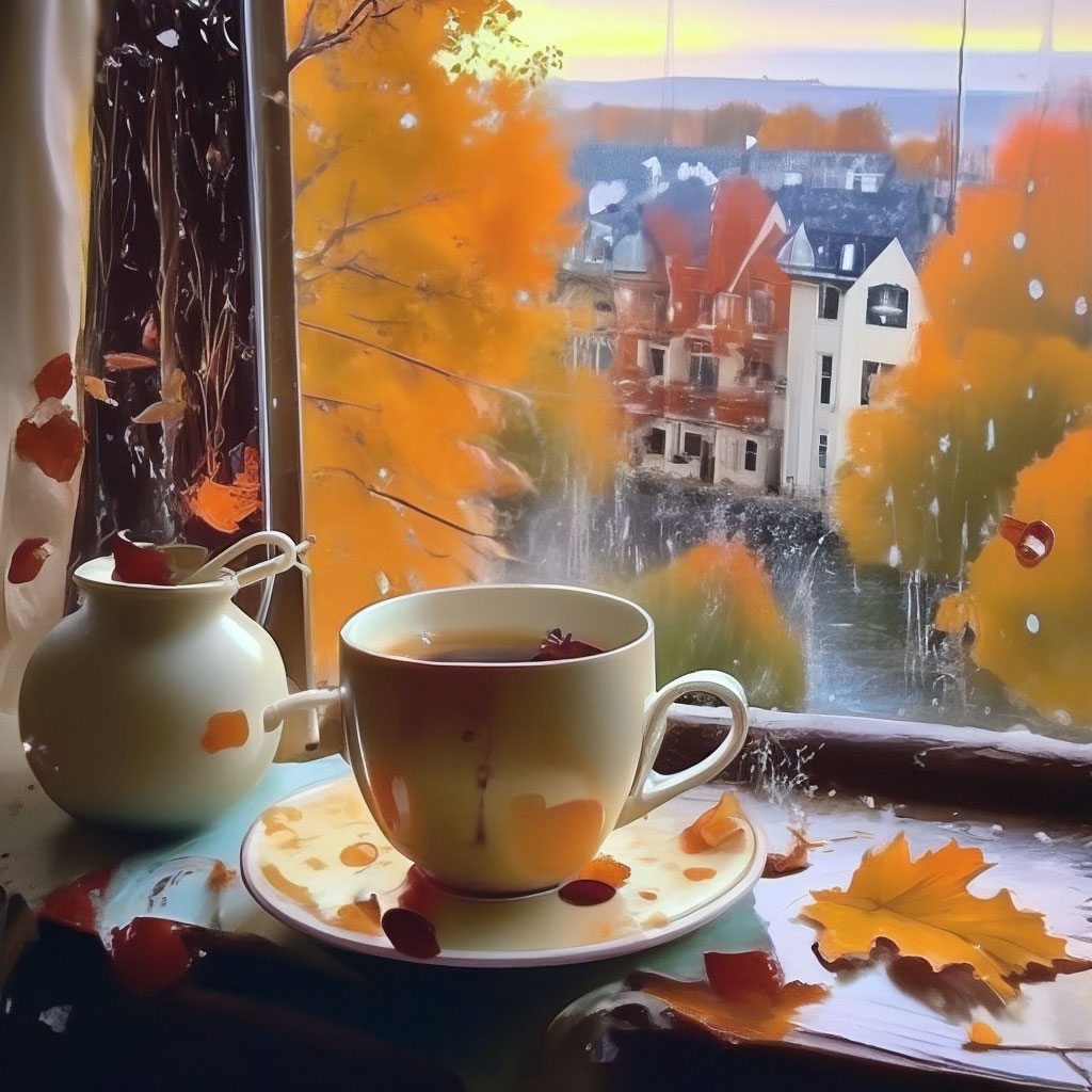 Good morning autumn rain mood
