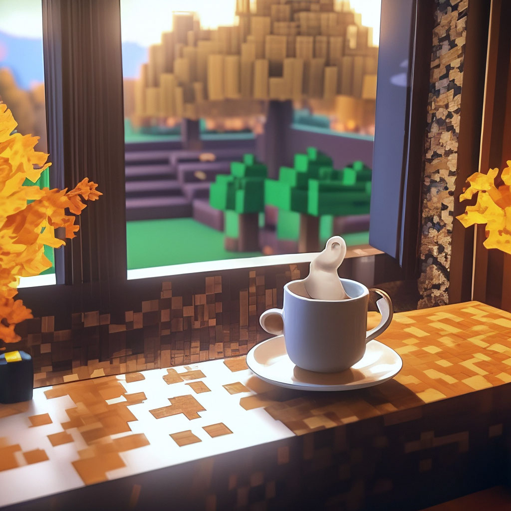 Hot coffee on the window, outside