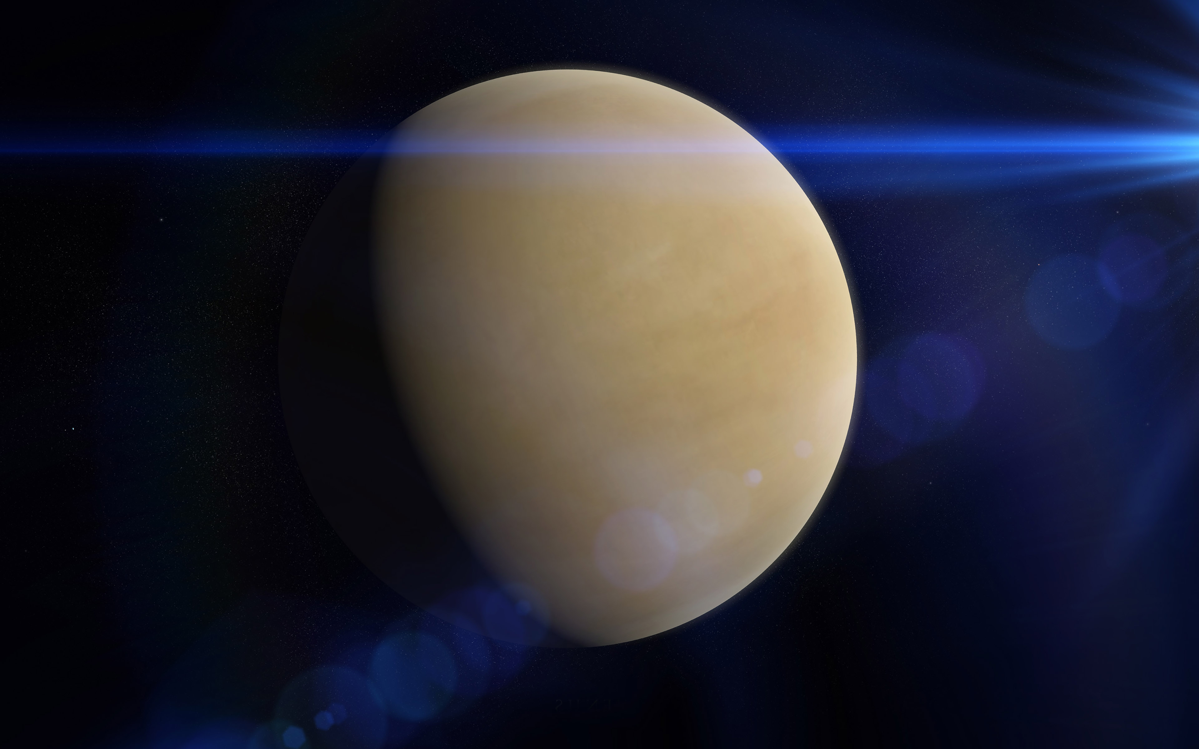 Venus Space Blue Flare Art Minimal