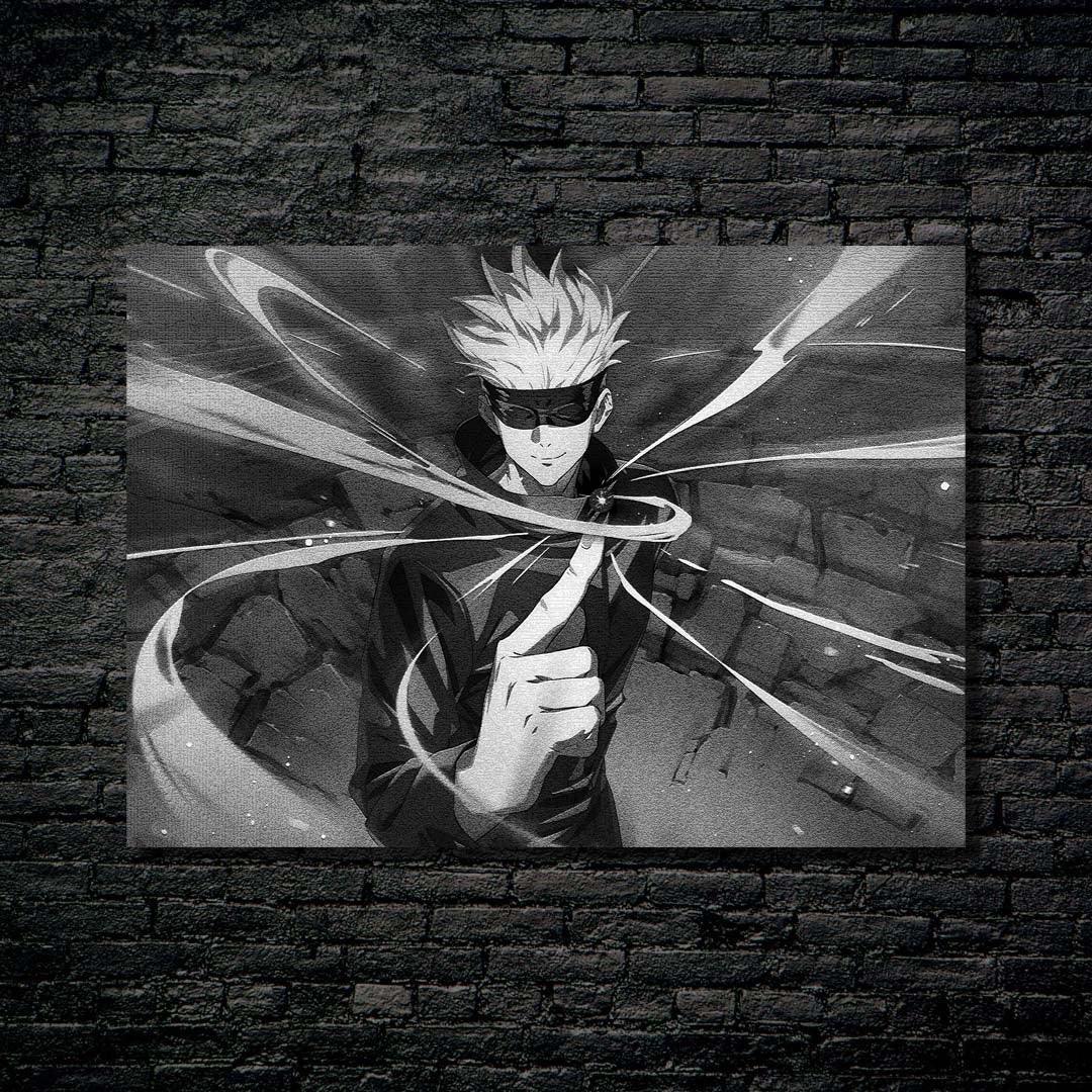 Anime Gojo Black White Poster, Picture