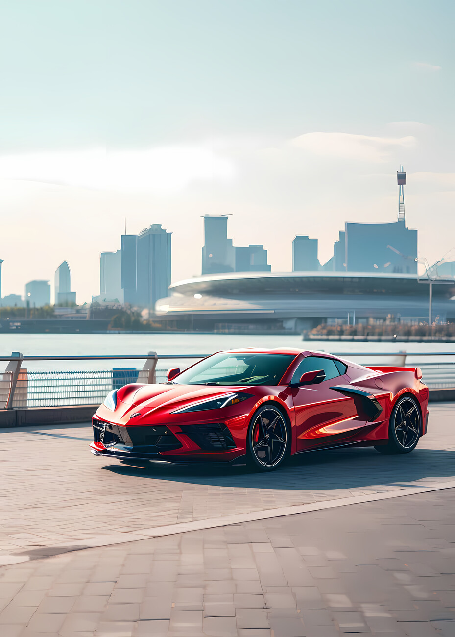 Corvette C8 Japanese Vibes. Posters