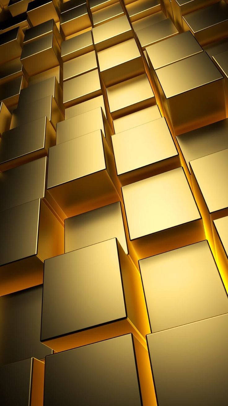 iPhone 12 Pro Max Gold Cubes Wallpaper
