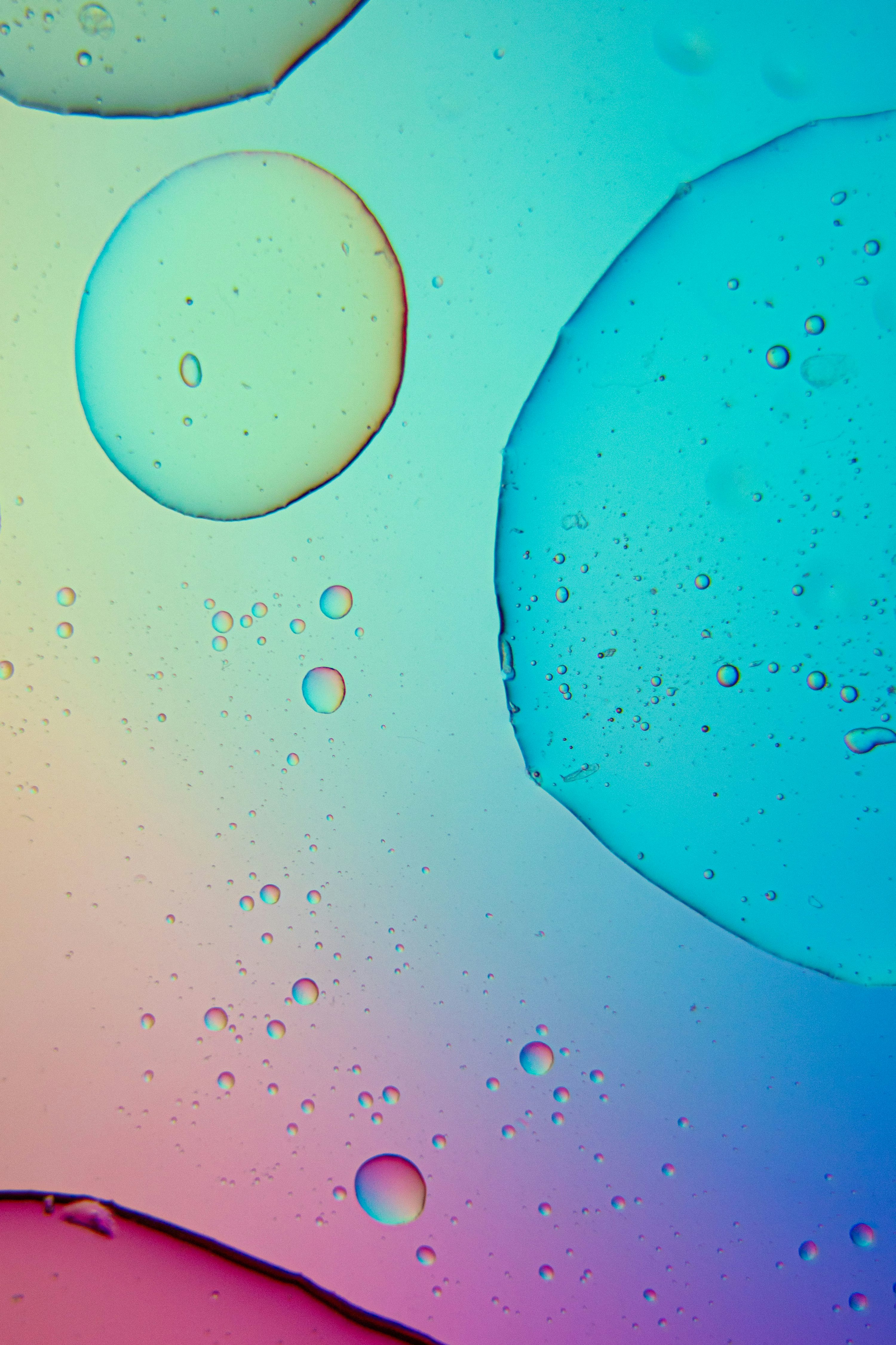 Water droplets on blue surface photo
