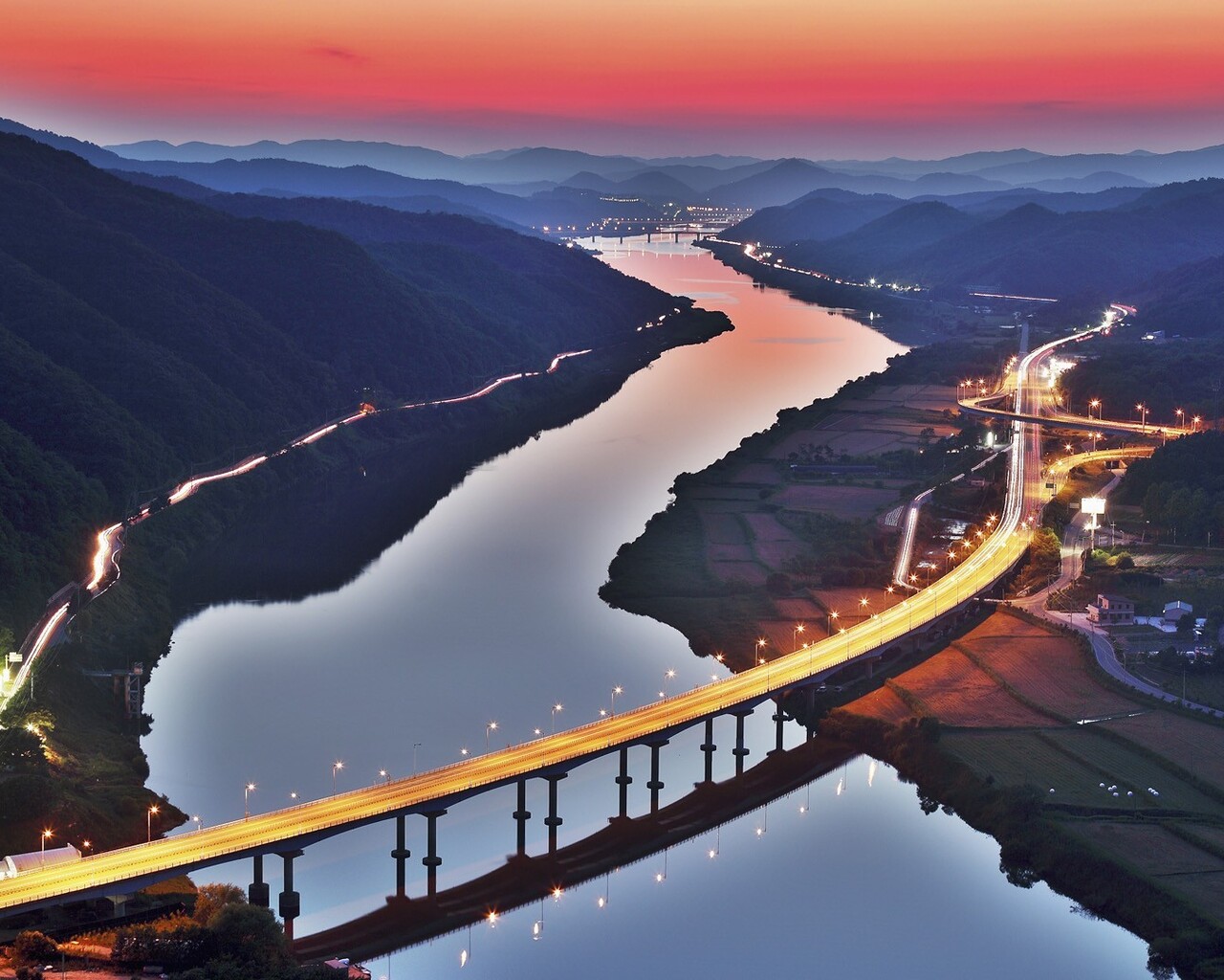 South Korea River Bridge
