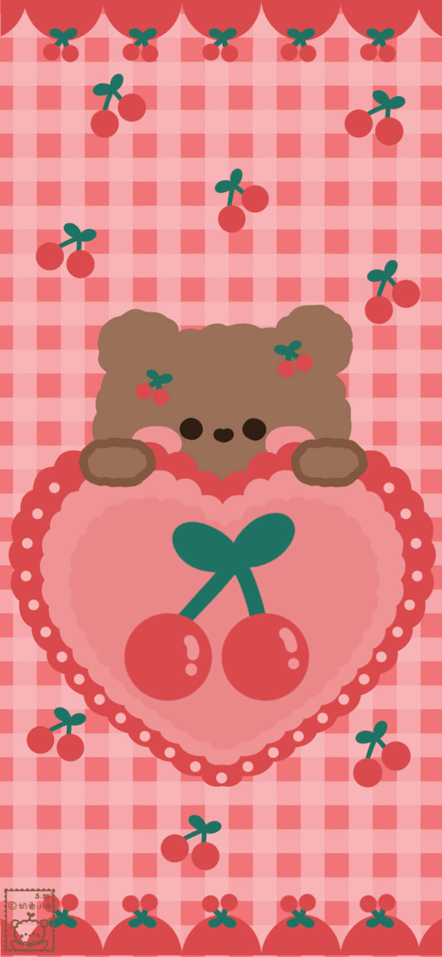 Cute Cherry Design Wallpaper