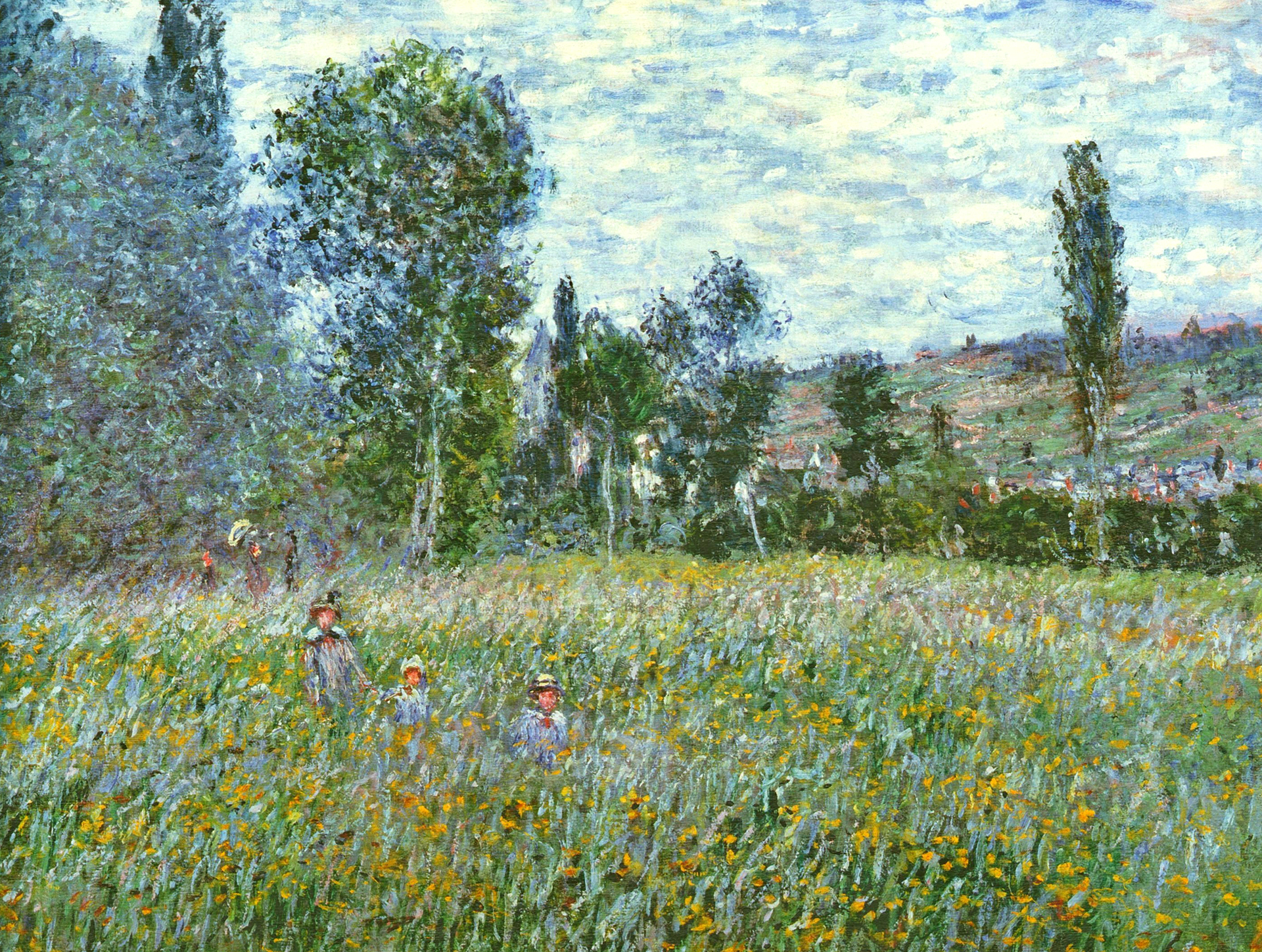 Child's Dreamscape: Artistic Field in Nature HD Wallpaper