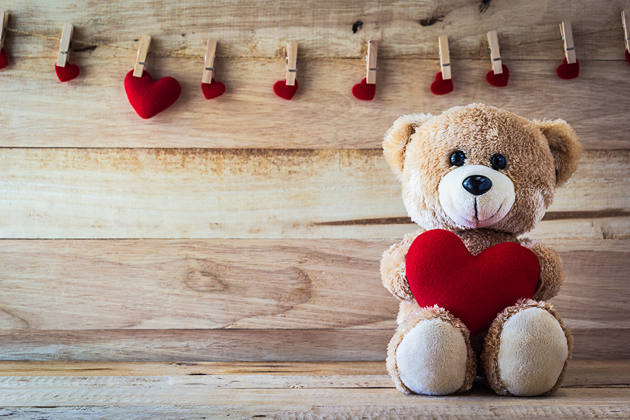 Desktop Wallpaper Heart Teddy bear sit