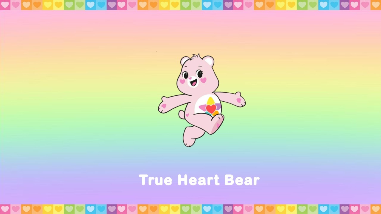 Care Bears UTM rainbow background