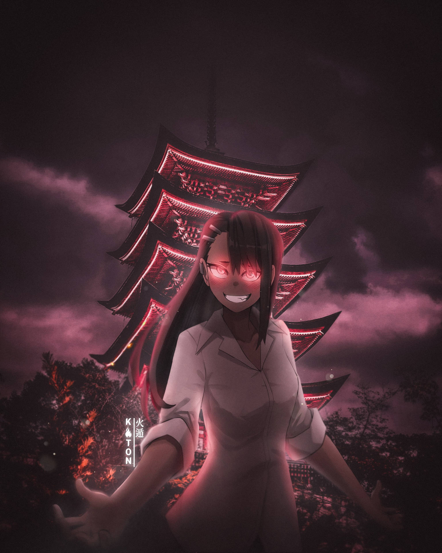 Download Dark Nagatoro Pagoda Wallpaper