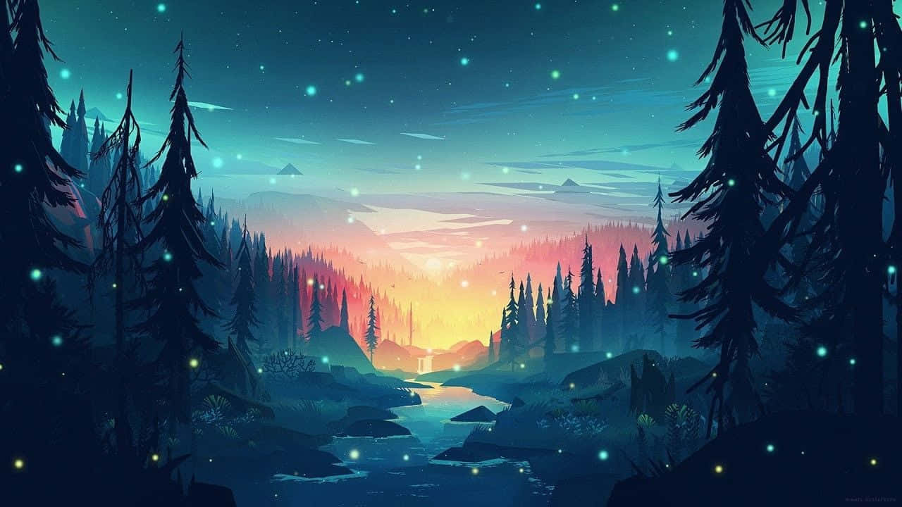 Lofi Forest Wallpaper