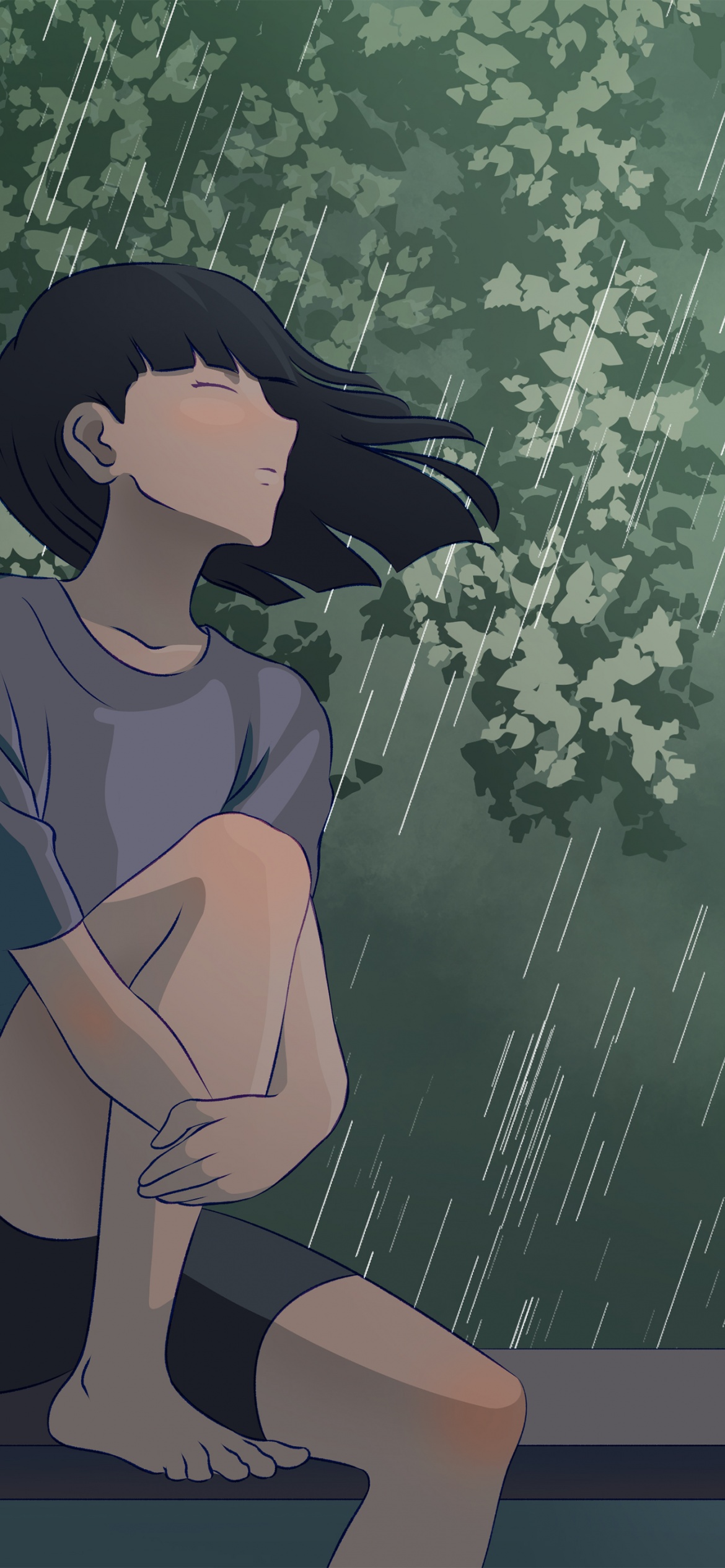 Lofi girl Wallpaper 4K, Raining, 5K