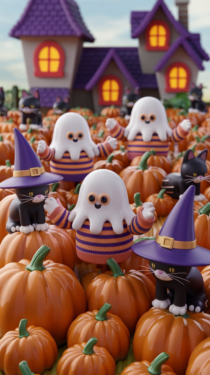 Ghosts: Halloween iPhone Wallpaper