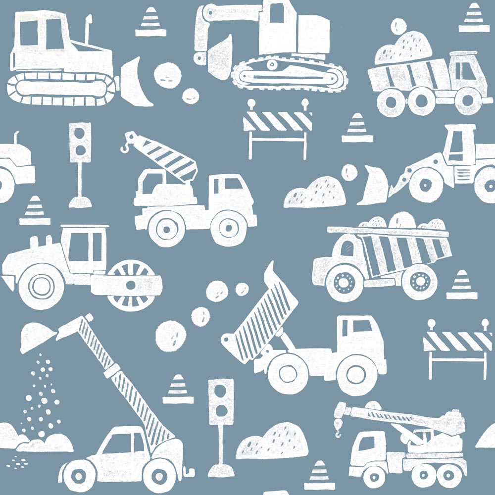 Construction Blue Wallpaper