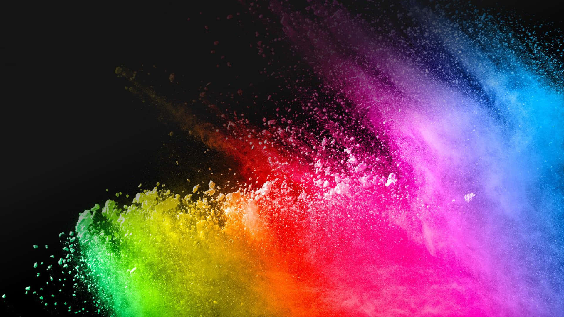 colorful powder on a black background