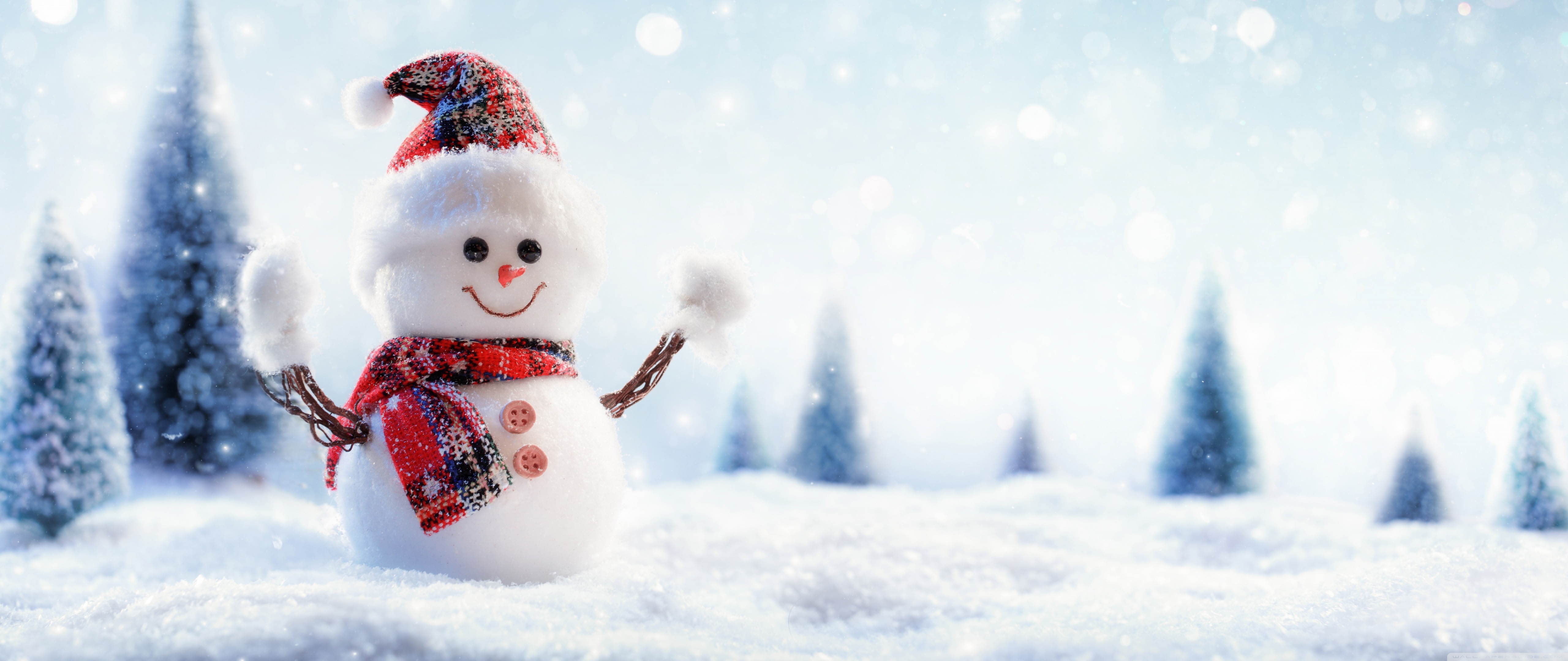 Snowman, Snowfall, Winter Ultra HD