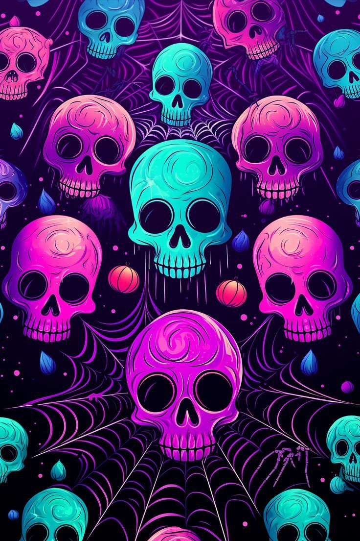 Purple Skulls Wallpaper for Halloween