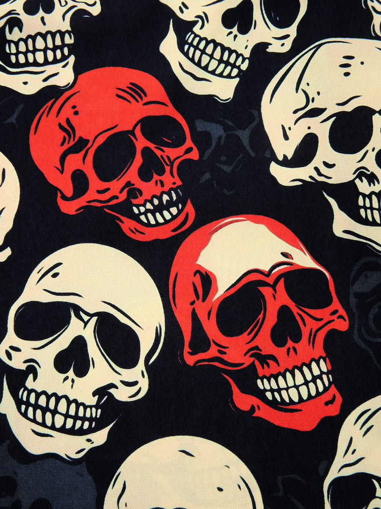 Red 1960s Halloween Skull Strap Dress
