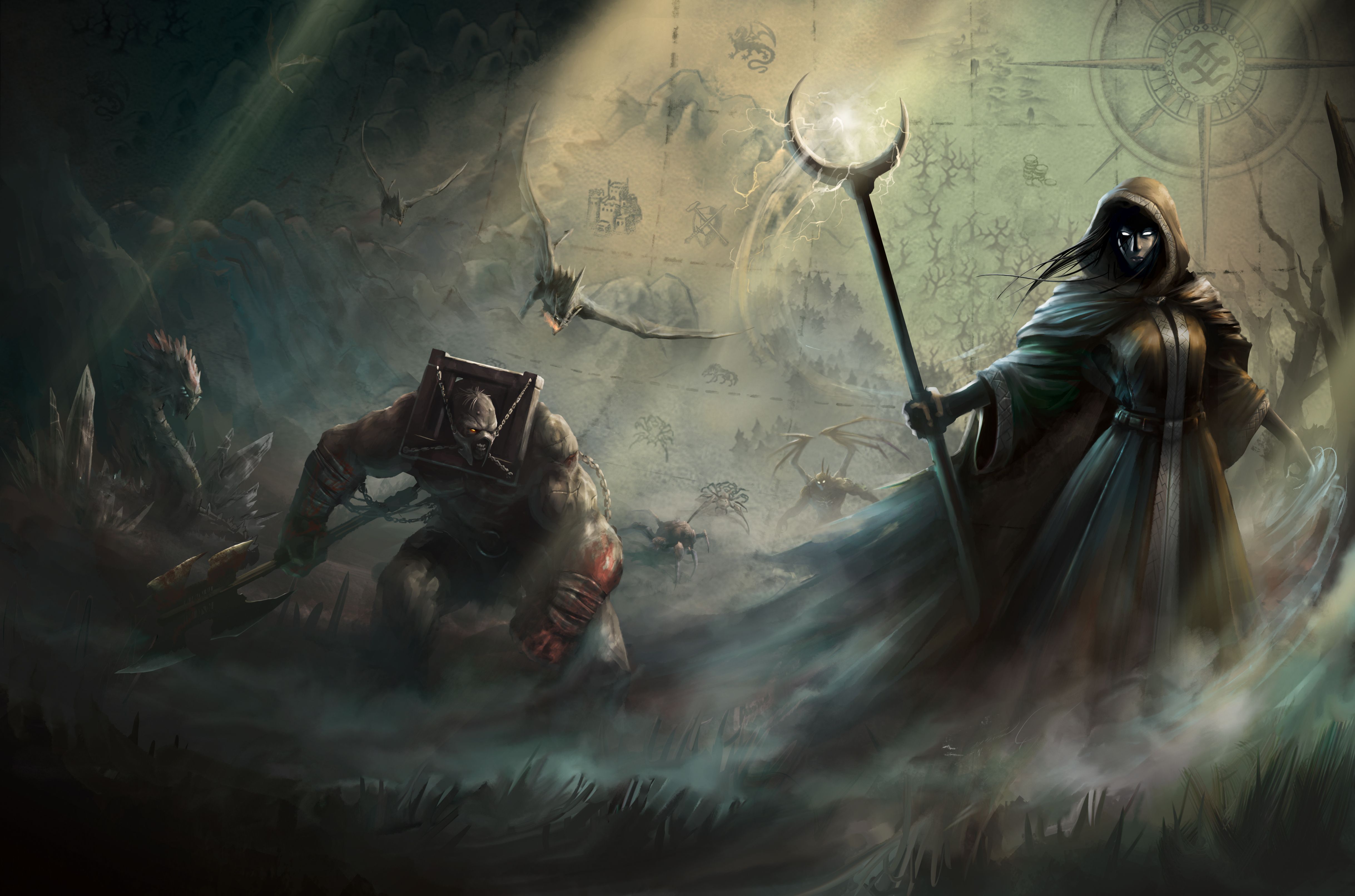 Wallpaper Fallen Enchantress Mage Staff