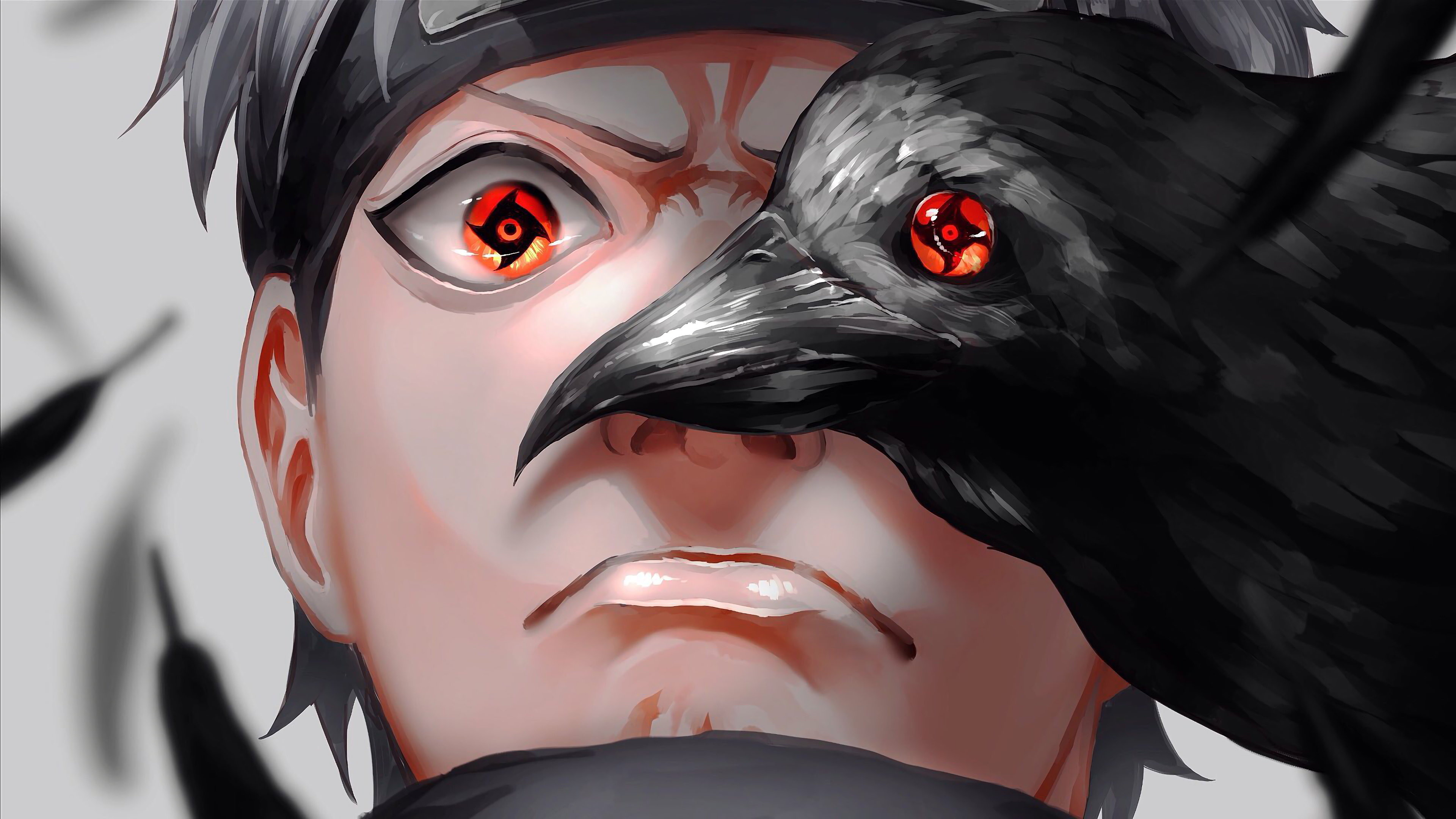 Shisui Uchiha Mangekyo Sharigan Crow 4K