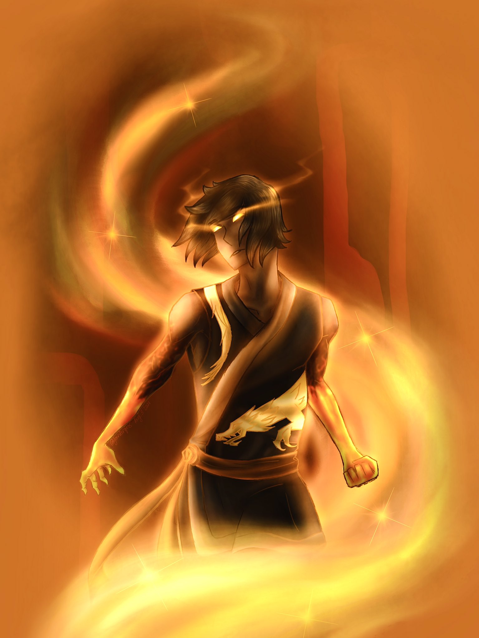 I finally drew Spinjitzu Burst Cole