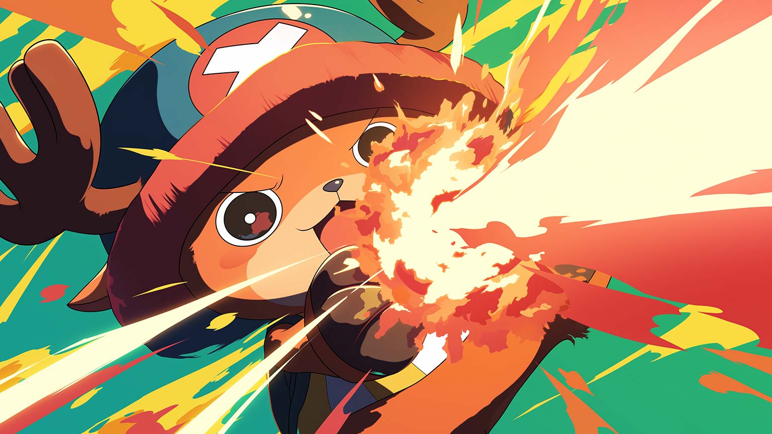 One Piece Chopper Flame Blast Desktop
