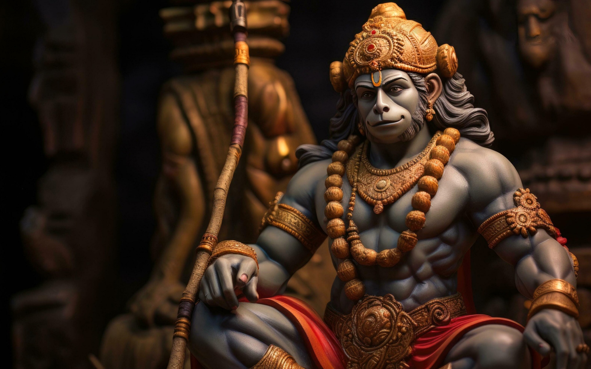 Lord Hanuman Wallpaper 4K, AI art