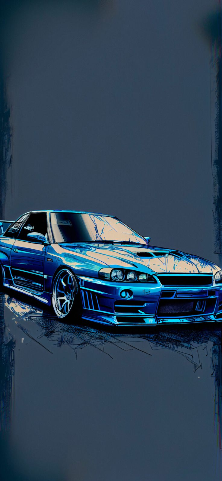 Nissan Skyline R34 Blue Wallpaper