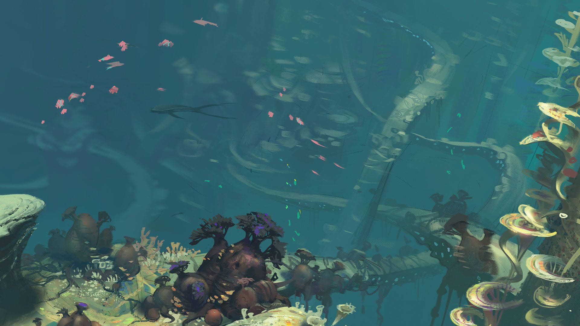 Twisty Bridges Subnautica HD Wallpaper