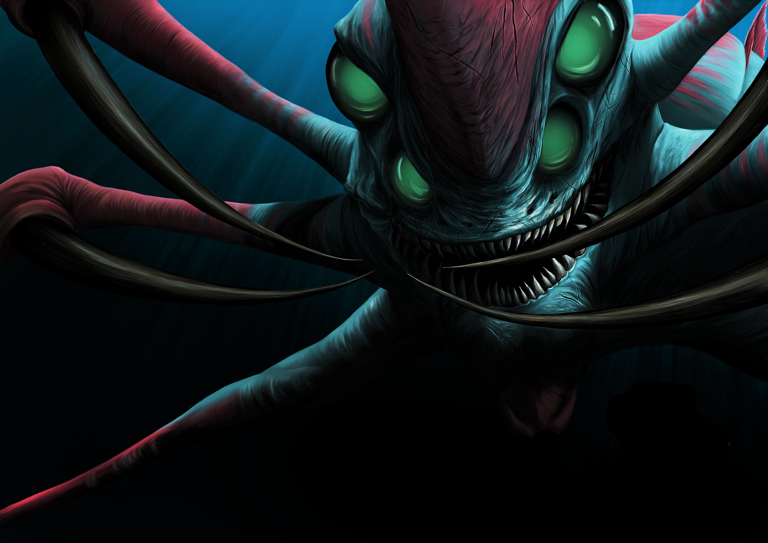 Wallpaper monster, being, Subnautica