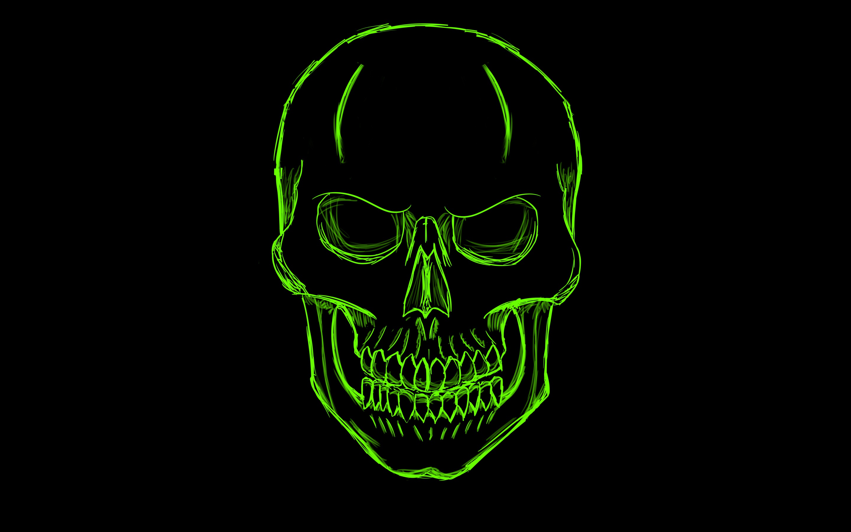 Neon Green Skull