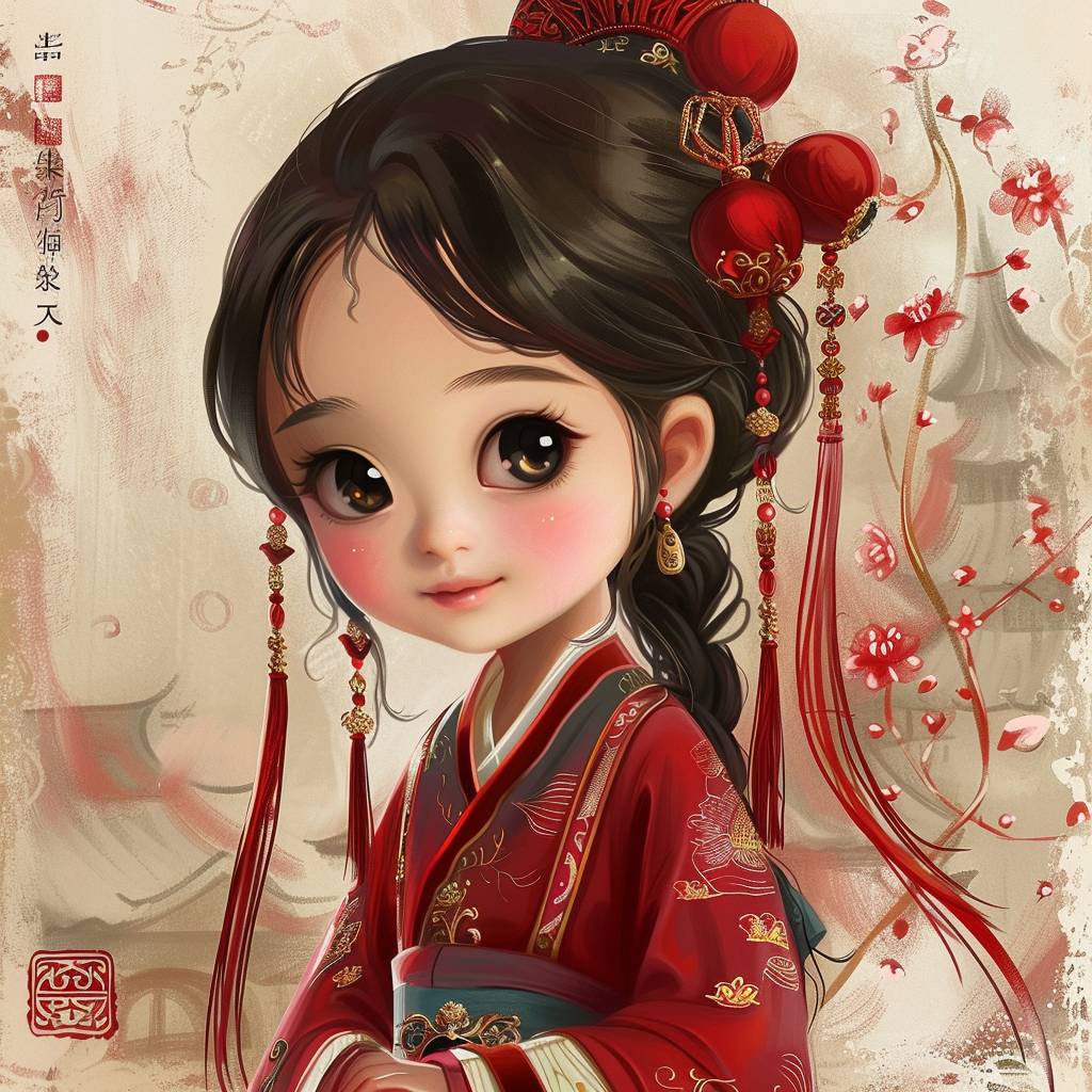 Midjourney prompt: A cute digital art